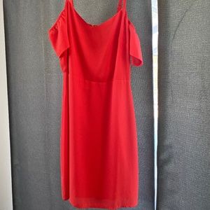 Express Coral Cold Shoulder Dress